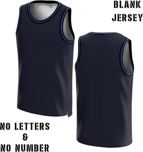 Camiseta de Baloncesto Personalizada Azul Marino de Manga Corta para Hombre, Uniforme Deportivo de Malla de Secado Rápido, Diseño de Cuello Redondo con Parte Delantera Lisa, 100% Algodón - Product Image 3