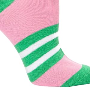Gray Pink Green Stripe Crew <b>Socks</b> Cotton Blend Short <b>Socks</b> Casual Sports Footwear Soft Breathable Fashion <b>Socks</b> Women Daily Wear - Product Image 2