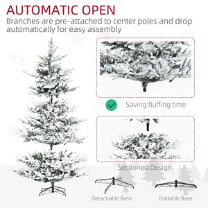 Albero di Natale Artificiale Realistico in Cedro di 2,4 Metri, 1479 Rami di Pino Innevati, Decorazione Natalizia per Casa con Apertura Automatica in Verde - Product Image 4