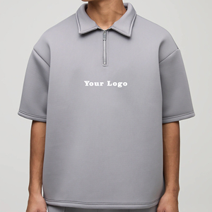 Artículo en Oferta: Polo para Hombre con Cierre de Cremallera, 100% Algodón, Logotipo Personalizado, Color Sólido, Corte Holgado y Transpirable - Product Image 1