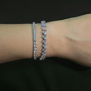 RB อัญมณีที่กำหนดเองสร้อยคอลูกแพร์เพชรสร้อยคอเทนนิส VVS Moissanite สร้อยข้อมือเพชรขนาดใหญ่สไตล์โรแมนติกเครื่องประดับทอง14K เสน่ห์ดี - Product Image 1