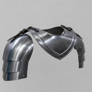 Gorgue médiévale en acier doux, faite à la main, protection du cou et des épaules pour chevalier, idéale pour reconstitution historique et costume de cosplay - Product Image 1
