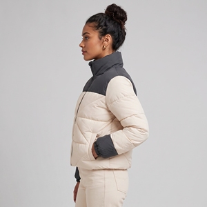 Blouson matelassé pour femme, élégant, décontracté, pour l'hiver, coupe ample, à capuche, couleur unie, rembourré en coton - Product Image 3