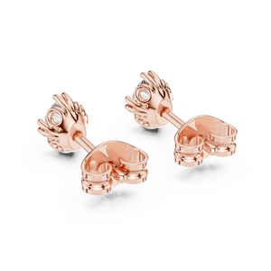 Pendientes con Diamantes Cultivados en Laboratorio de Corte Ovalado de 0.37CT, Engastados en Oro Rosa de 18K, para Mujer, Regalo de Compromiso, Boda, San Valentín, Uso Diario - Product Image 3