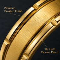 Maßgefertigter 8mm Gold Gebürsteter Wolframcarbid-Ring für Herren Ehering mit Kerbe und Rille Großhandel