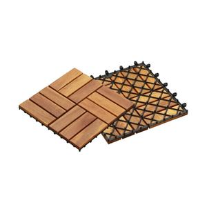 Dalles de terrasse en bois d'acacia antidérapantes, revêtement de sol en bois à emboîtement pour extérieur - Product Image 5