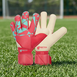 Guantes de Portero de Fútbol de Látex Alemán Rosa y Blanco con Diseño Personalizado, Dedos Completos, Látex Alemán de Corte Negativo de 4mm y Correa - Product Image 4