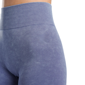 Leggings de yoga taille haute pleine longueur, couleur unie, taille élastique, sans couture, en Spandex et Polyester, pour femme - Product Image 5