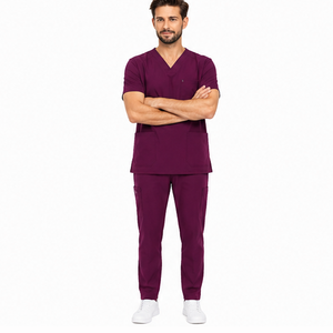 Ensemble de blouses médicales pour hommes, uniforme médical personnalisé pour hôpital et soins de santé, tenue de travail pour médecin, chemise à col en V et pantalon, blouses médicales respirantes - Product Image 4