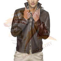 Vestes en cuir légères et chaudes pour hommes, pour l'extérieur, avec logo personnalisé, coupe-vent, vestes en cuir tendance pour l'hiver
