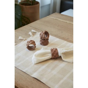 Natural Brown Terracotta Napkin Holder <b>Set</b> Casual Farmhouse Table Settings Rustic Earthy <b>Clay</b> Napkin Rings - Product Image 1