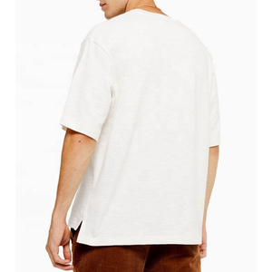 T-shirt en toile délavée à l'acide pour homme, coupe ajustée, été, 180g, manches courtes, épaules tombantes, col rond, personnalisable, salle de sport, séchage rapide, respirant - Product Image 3