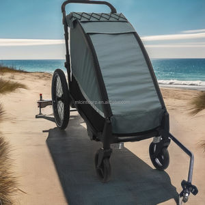 Poussette pour animaux de compagnie, remorque pour vélo, cadre en alliage d'aluminium, léger, suspension indépendante - Product Image 4