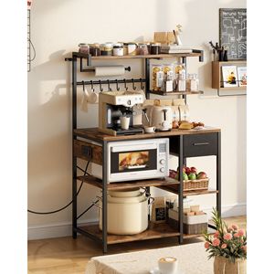 Scaffale da Cucina a X con 8 Ganci a S e Cavo di Alimentazione da 1,4 m con 8 Ganci Portasciugamani - Product Image 2
