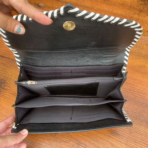 Cartera tallada a mano, funda de teléfono de embrague, elegante, multiusos, carteras de cuero de piel de vaca, Cartera de Color turquesa para mujer - Product Image 5