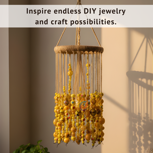 EXCEL EXPORTS Perles en verre jaune artisanales, 8 pouces de long |   Taille des perles 1618 mm |   Fournitures de bricolage décoratives - Product Image 6