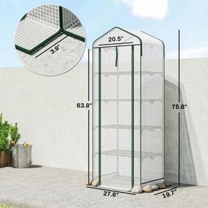 Grande Serra da Giardino Moderna Pop-up in Acciaio Zincato con Telaio in Legno/Acciaio e Materiale in PVC/Vetro per la Crescita delle Piante all'Aperto - Product Image 4