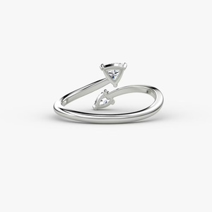 Lab Grown Diamond Bypass <b>Open</b> Cuff Engagement <b>Ring</b> - Product Image 2