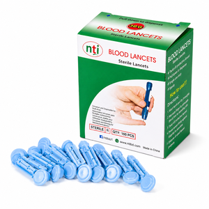 Lancetas para Extracción de Sangre Nti, 100 Unidades, Estériles, Desechables, de un Solo Uso, Color Azul, Empaquetadas Individualmente, Máxima Higiene, Fabricación Personalizada OEM - Product Image 2