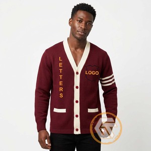 Tresors grecs – Cardigan décontracté brodé en acrylique Alpha de haute qualité pour hommes, personnalisé avec le symbole de la fraternité grecque Psi, respirant pour l'hiver - Product Image 3