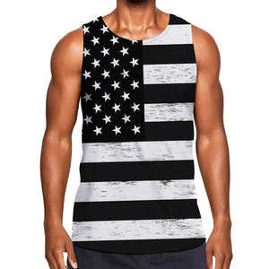 Vêtements de sport respirants en vente flash, vêtements de sport pour la salle de sport, polyester uni, débardeur de fitness pour hommes - Product Image 2