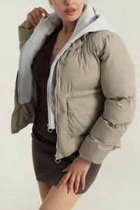 Veste matelassée à col haut pour femme, manteau d'hiver chaud avec fermeture éclair intégrale et rembourrage doux pour un usage quotidien décontracté - Product Image 5