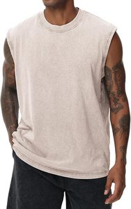 Débardeurs Homme Personnalisés à Logo Brodé Respirants Coupe Musclée Unie Sans Manches pour Entraînement en Mélange Polyester/Coton – Prix Usine - Product Image 3