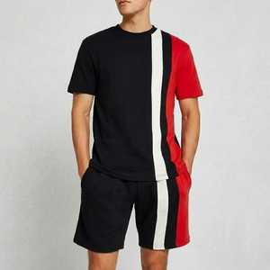 New Arrival Custom <b>Men</b> Solid Breathable 100% Cotton Tracksuit <b>Set</b> Summer Two Piece Outfit <b>Short</b> Sleeve T <b>Shirt</b> <b>Shorts</b> Casual - Product Image 1