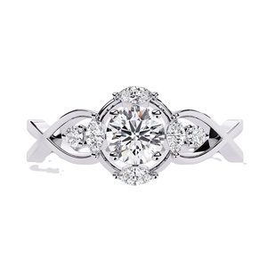 High Quality Gold Bridal Engagement <b>Ring</b> Infinity Knot Lab Grown Round Cut Diamond IGI Certified Sheeraj <b>Solitaire</b> Trendy Women - Product Image 3