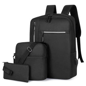 Conjunto de Mochila para Portátil 3 en 1 Gris, Resistente al Agua, Bolso Bandolera, Estuche para Lápices, Mochila de Negocios - Product Image 2