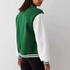 Vestes personnalisées de style universitaire en laine, cuir et coton, coupe-vent, col montant - Product Image 3
