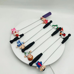 Échantillons gratuits de tiges de marionnettes en peluche pour Noël, avec Père Noël et personnages, accessoires de jouets - Product Image 5