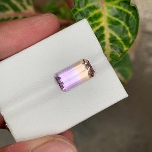 Ametrine naturelle à facettes taillées en émeraude, pierre précieuse bicolore, qualité supérieure pour la fabrication de bijoux - Product Image 6