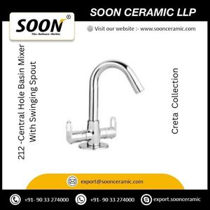 Basin Faucet 212 Central Hole Basin Mixer With <b>Swinging</b> Spout Stainless Steel Polished Sustainable Traditional - Product Image 5