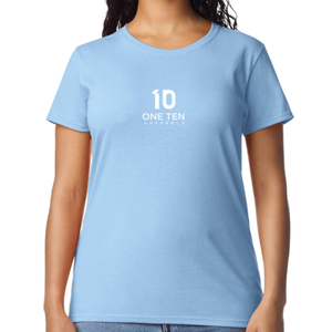Camiseta de Mujer, Azul Claro, Algodón Suave, Informal, Manga Corta, Cómoda, Básica, Ropa de Moda, Venta al Por Mayor Personalizada - Product Image 5