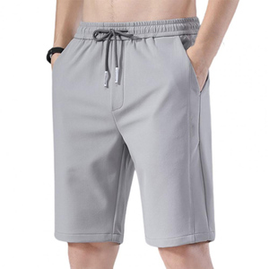 Pantalones Cortos Casuales para Hombre, Color Gris Sólido, de Secado Rápido, con Cordón Ajustable, Bolsillos, Cintura Media, Tejido de Poliéster - Product Image 2