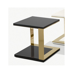 Table d'appoint en verre noir avec structure métallique, table d'appoint moderne pour canapé, nouvelle arrivée, table d'appoint pour salon, meubles de salon - Product Image 1