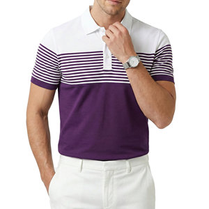 Camisas Polo de Punto Piqué Casuales para Hombre al por Mayor, con Logotipo Personalizado, Bloques de Color, Rayas, Manga Corta, Transpirables, para Golf y Actividades al Aire Libre - Product Image 5