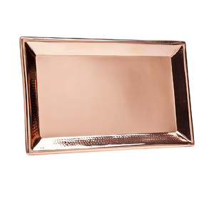 Durable Quality Rectangular Copper Serving Tray for Kitchen Dining Room <b>Living</b> Room juice Glasses Serving Tray - Product Image 1