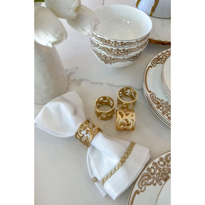 Anillo para Servilletas Escultural de Latón Dorado, Lujoso Soporte para Servilletas de Metal con Múltiples Bandas, Ecológico, Moderno, Decoración de Mesa para Bodas y Hoteles - Product Image 6