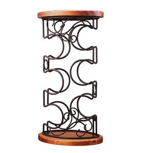 Soporte de pared industrial de metal galvanizado estilo rústico con 4 compartimentos para almacenamiento y organizador de botellas de vino, al por mayor y a precio económico. - Product Image 2