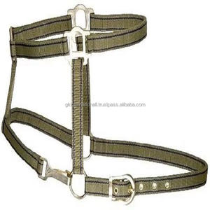 Correa de nailon de doble capa Halter de caballo de nailon clásico de dos tonos con hardware ajustable Chapado en latón duradero tamaños de mazorca completos - Product Image 3