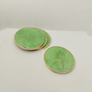 ที่รองแก้วเครื่องดื่มหินอ่อนสีเขียวทรงกลมแบบพรีเมียมพร้อมลายกุหลาบสีทองที่สลับซับซ้อนแผ่นรองเครื่องดื่มซึมซับดีทันสมัยและใช้งานได้จริง - Product Image 6
