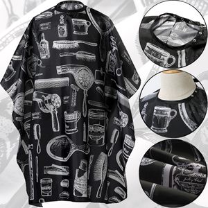 Capa de Peluquería Negra, Textil, Resistente al Agua, con Diseño Estampado, Cierre Ajustable con Broches, Antiarrugas, de Alta Calidad - Product Image 6