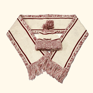 Conjunto de Bufanda Larga y Gorro de Invierno de Acrílico Delta Sigma Theta, Tejido a Mano, Artesanía Sostenible del Noreste de la India - Product Image 1