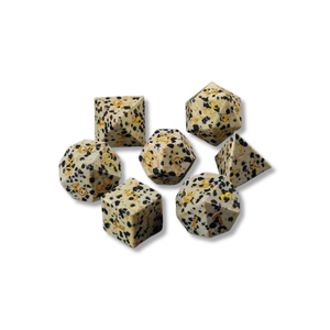 Best Quality Hot Sale Natural Dalmatian Jasper Stone <b>Dice</b> Set 7 Pcs Custom Logo Wholesale - Product Image 1