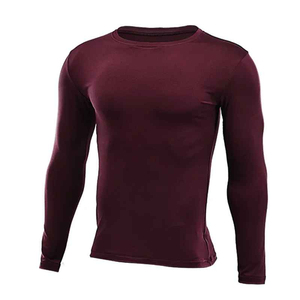 Custom Sleeved O-Neck <b>Compression</b> Knitted Eco-Friendly Breathable Quick Dry Running T-shirts Mens <b>Spring</b> Autumn Loose Fit Gym - Product Image 2
