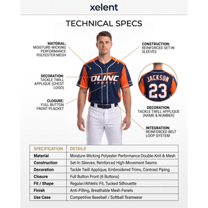 Maillot de baseball personnalisé sublimé 100 % polyester double tricot avec panneaux de précision, uniforme d'équipe athlétique pour hommes, logo OEM - Product Image 5