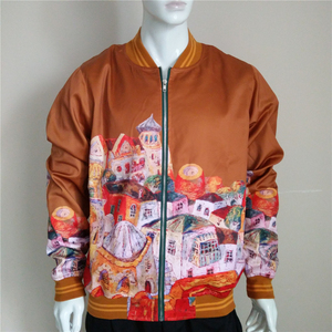Vestes Bomber de Baseball Unisexe en Satin, Fourniture OEM, Motif Uni, Tissu en Cuir Hiver, Impression par Sublimation, Design Tendance - Product Image 1