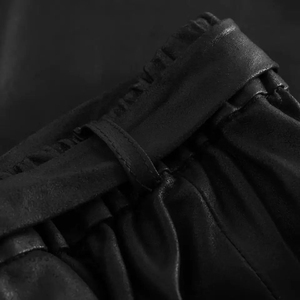 Jupe mi-longue décontractée 100 % cuir naturel pour femme, anti-plis, séchage rapide, confortable, haute qualité, hiver, effet délavé, offre spéciale - Product Image 5